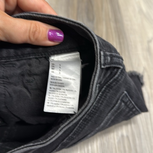 American Eagle Outfitters high rise shortie Black Jean Shorts with Lace Trim 4 - Picture 5 of 6